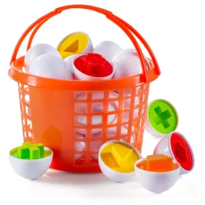 Easter Eggs Educational Puzzle In A Basket (12 Eggs) - Baby Easter Basket