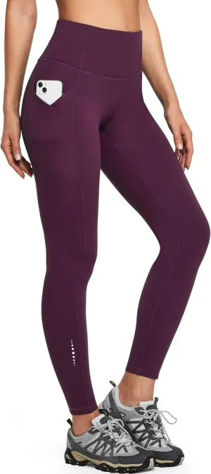 Ewedoos Womens Fleece Lined Leggings Water-Resistant Thermal Winter Fleece Leggings for Women with Pockets Ski Hiking