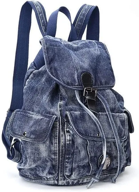 Fashion Denim Backpack Purse for Women Casual Daypack Large Capacity Jeans Shoulder Bag Female Travel Backpack Bag