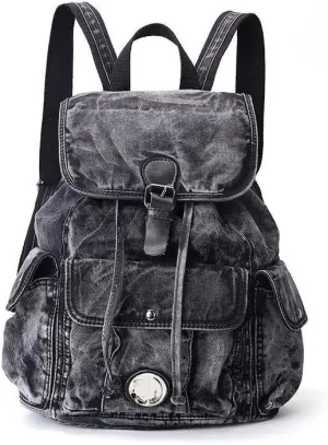 Fashion Denim Backpack Purse for Women Casual Daypack Large Capacity Jeans Shoulder Bag Female Travel Backpack Bag