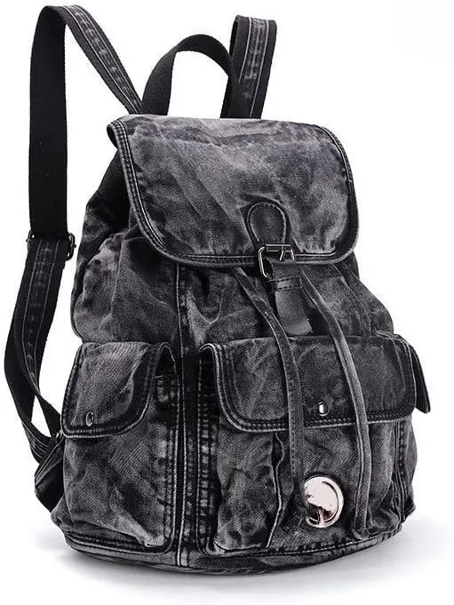 Fashion Denim Backpack Purse for Women Casual Daypack Large Capacity Jeans Shoulder Bag Female Travel Backpack Bag