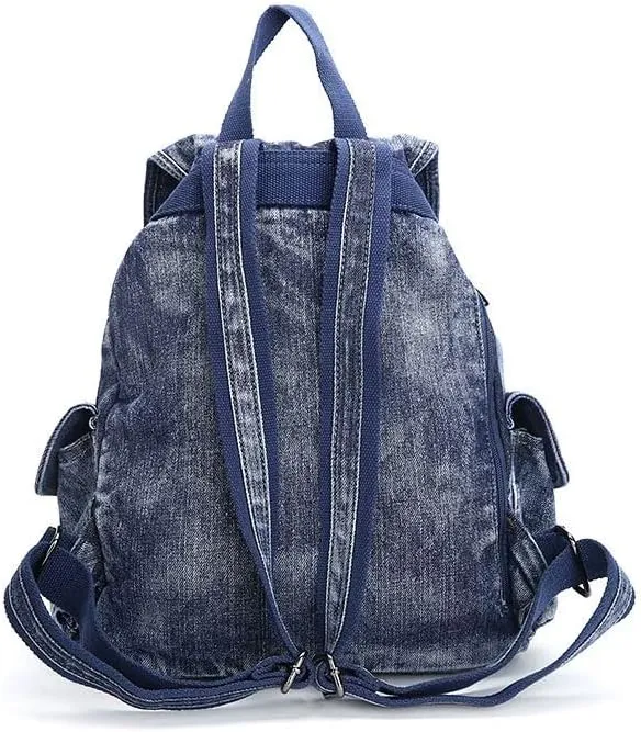 Fashion Denim Backpack Purse for Women Casual Daypack Large Capacity Jeans Shoulder Bag Female Travel Backpack Bag