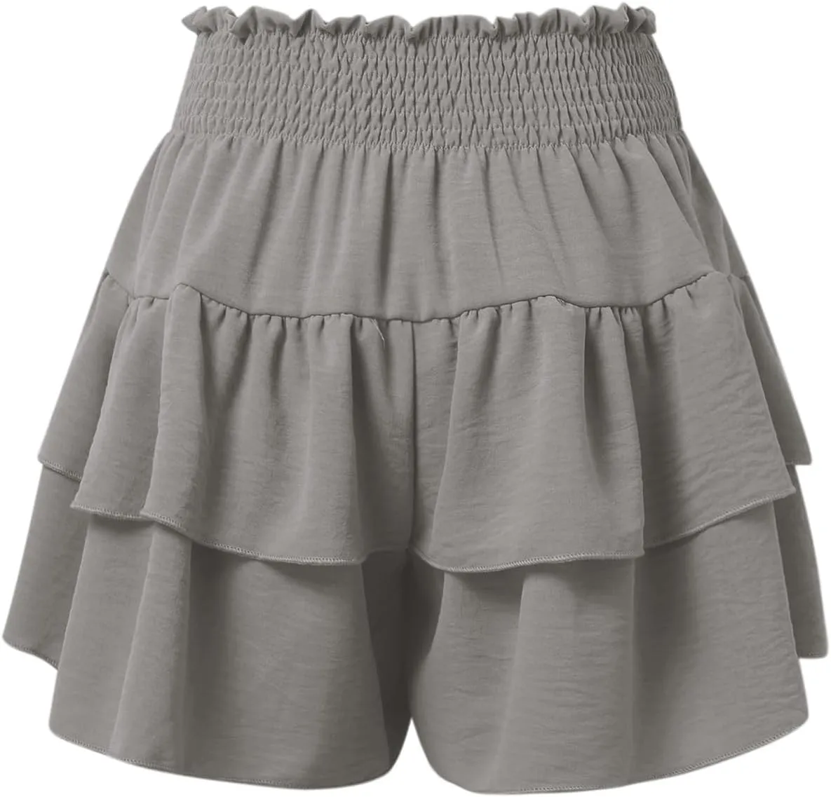 Flowy Running Shorts for Women High Waisted Solid Color Summer Tennis Skirts Trendy Casual Boho Ruffled Tiered Skort