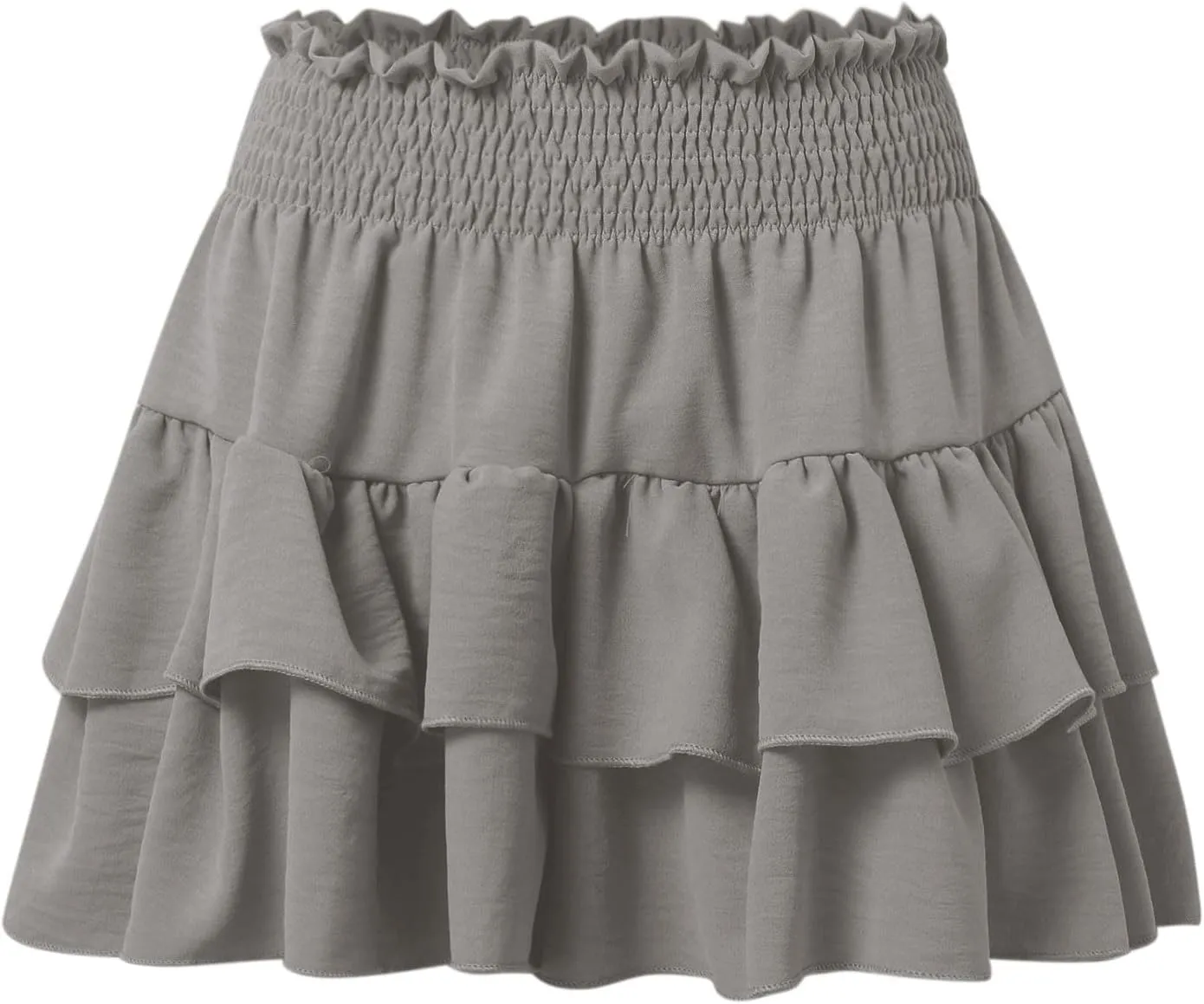 Flowy Running Shorts for Women High Waisted Solid Color Summer Tennis Skirts Trendy Casual Boho Ruffled Tiered Skort