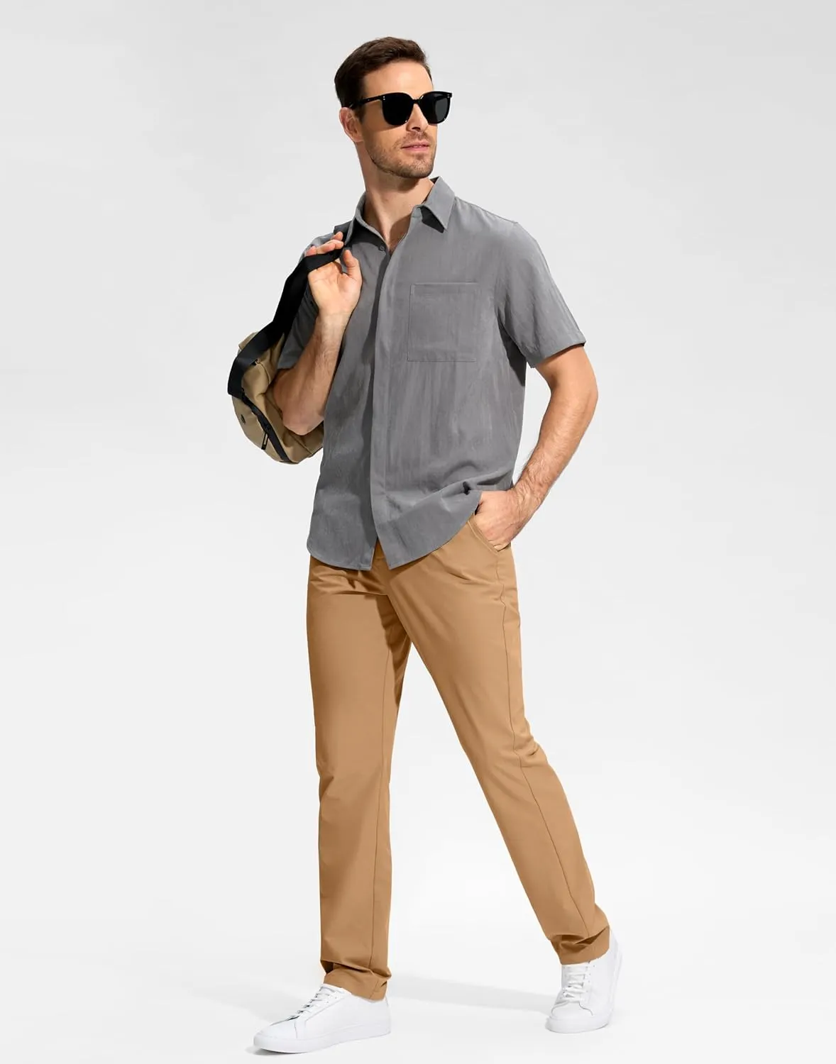 G Gradual Mens Golf Pants Stretch Dress Casual Pants 30"/32"/34" Lightweight Work Travel Slacks for Men with 4 Pockets