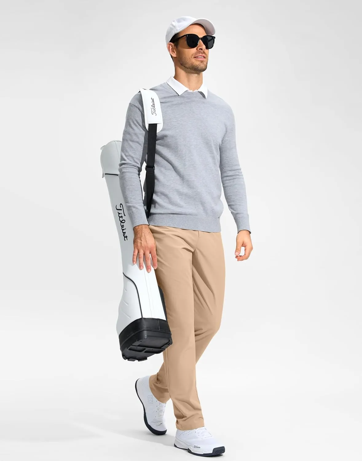G Gradual Mens Golf Pants Stretch Dress Casual Pants 30"/32"/34" Lightweight Work Travel Slacks for Men with 4 Pockets