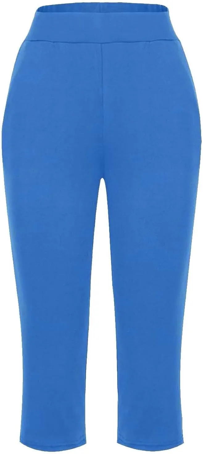 GOKKILRW Women Capri Pants High Waist Yoga Crop Athletic Trousers Straight Leg Pajama Pants Capris Sweatpants Casual Joggers