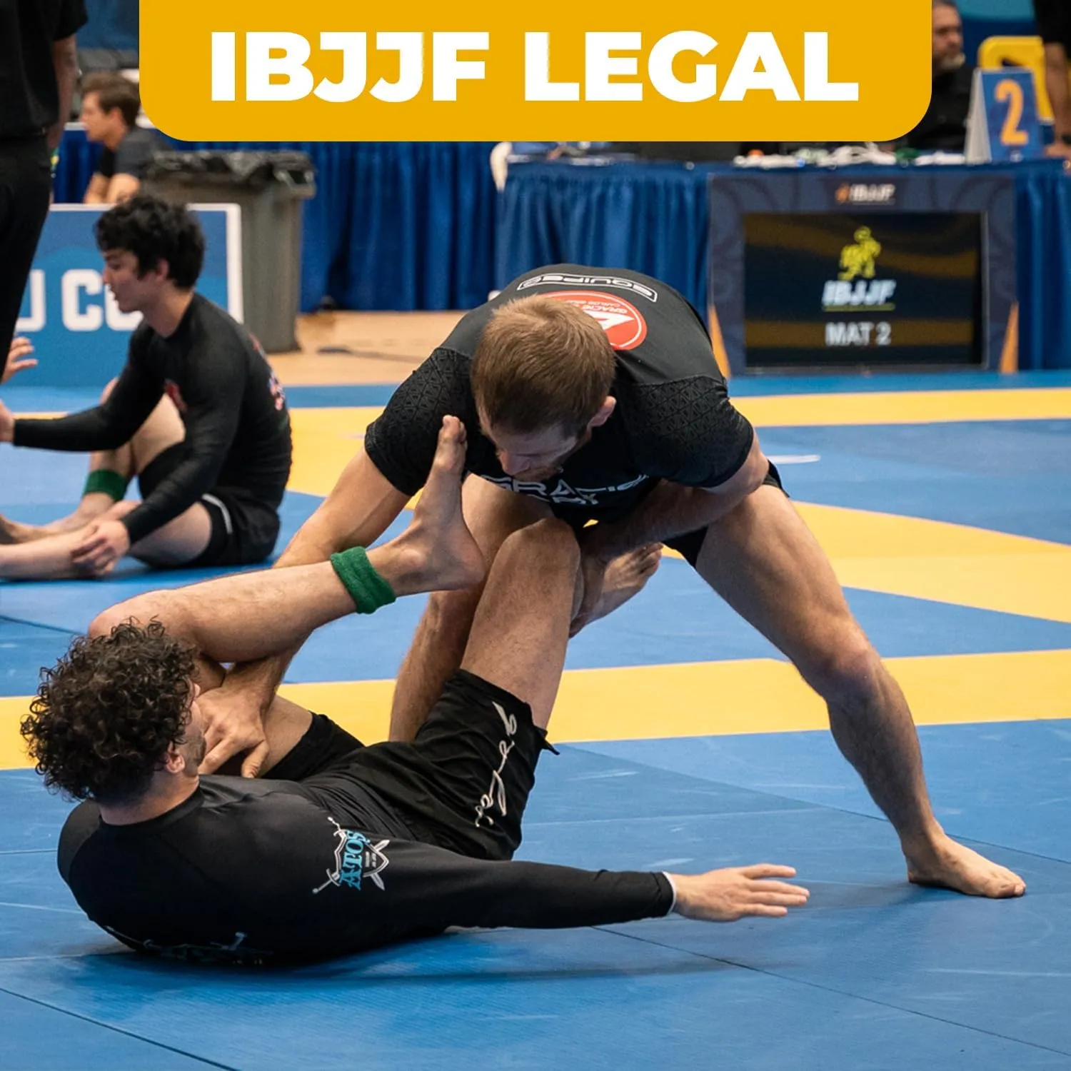 Gold BJJ Jiu Jitsu Shorts - IBJJF Approved No Gi Fight Short - for Grappling, MMA, Wrestling, Muay Thai & Boxing