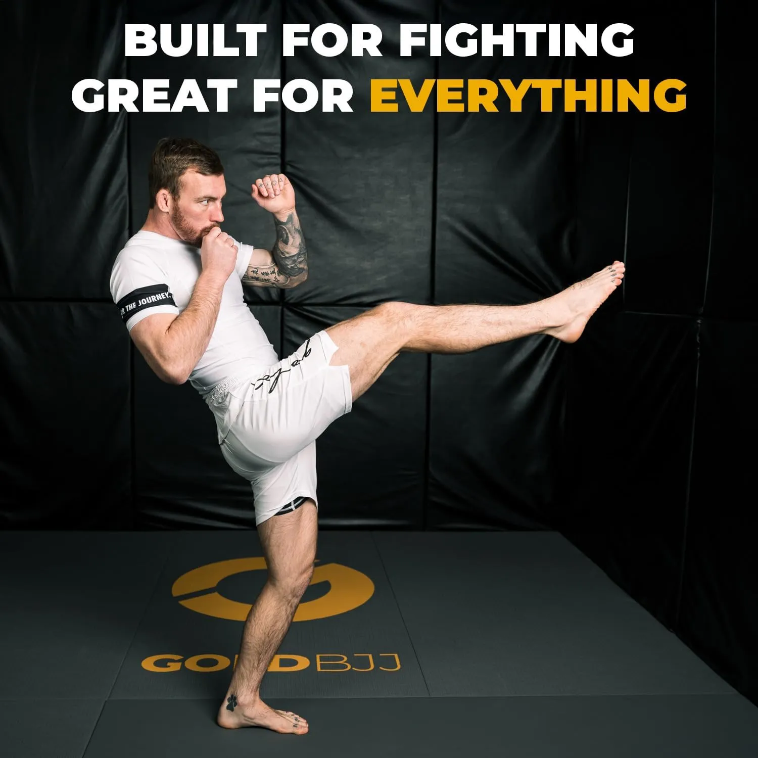 Gold BJJ Jiu Jitsu Shorts - IBJJF Approved No Gi Fight Short - for Grappling, MMA, Wrestling, Muay Thai & Boxing