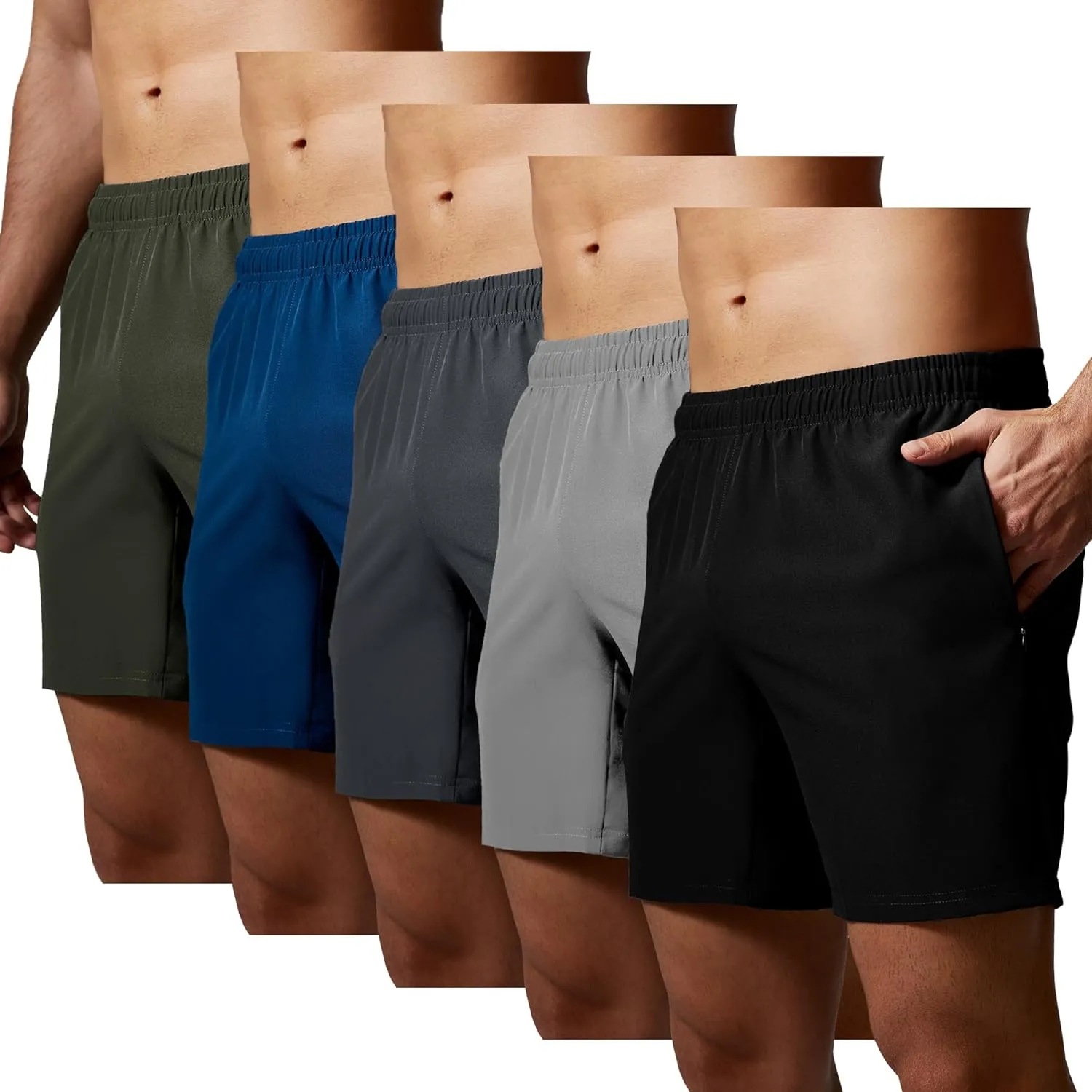 GYM REVOLUTION Men's Workout Running Gym Training Shorts
