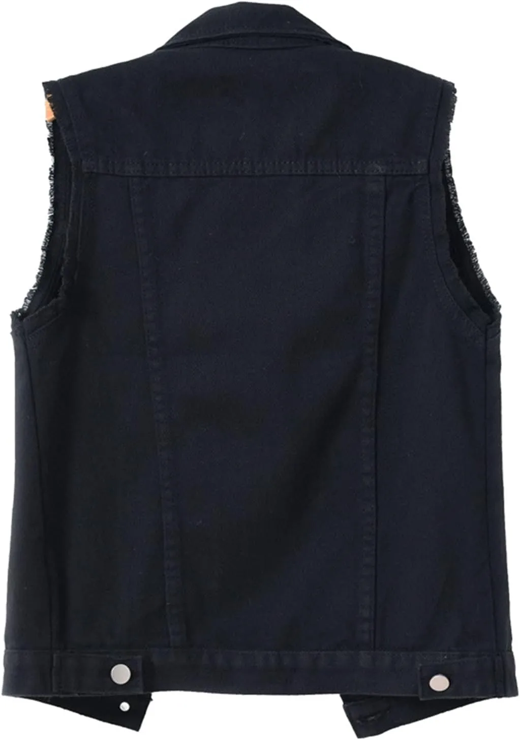 HALITOSS Women's Buttoned Washed Denim Jacket Sleeveless Crop Vest 6 Color