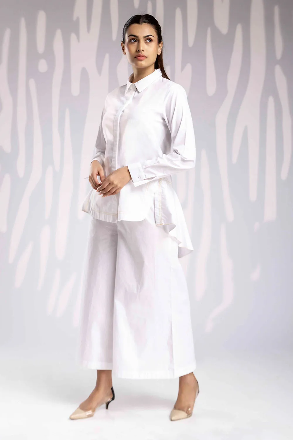 Handpainted Shirt Set - White