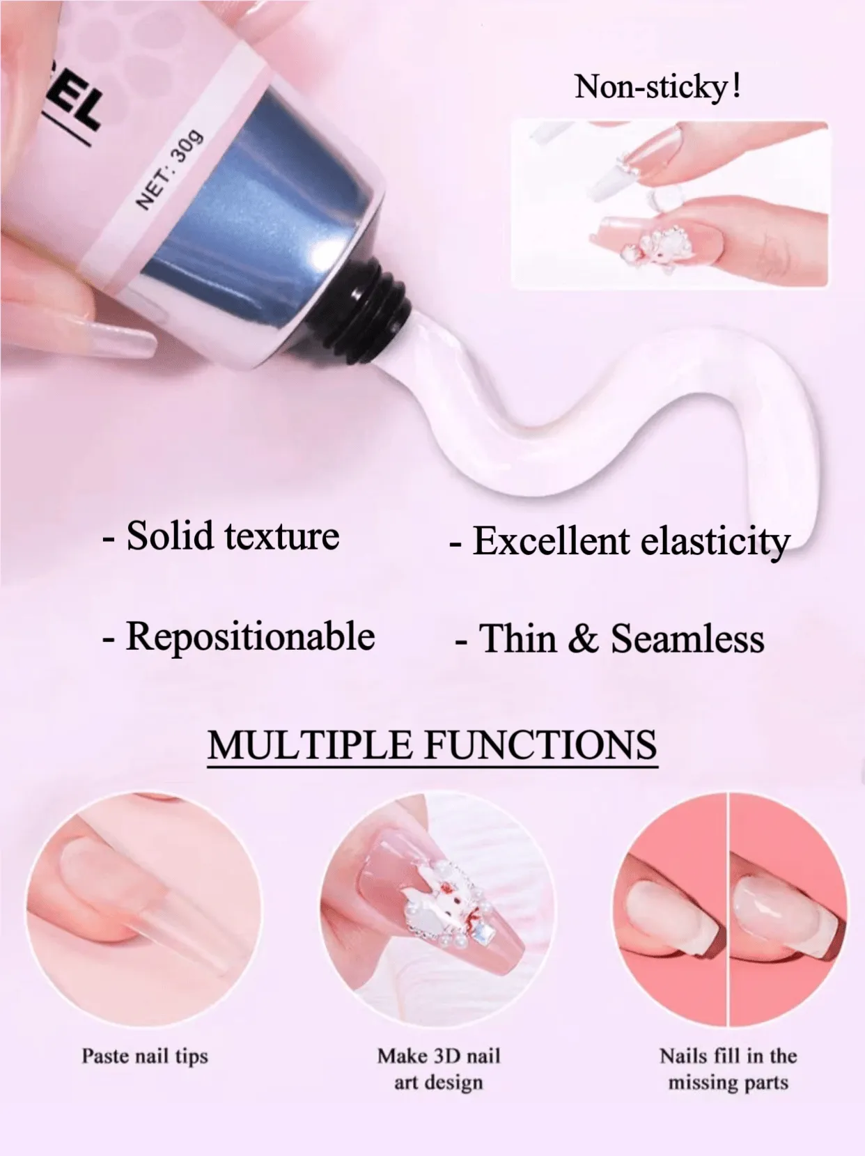 Hete verkoop-Magic Solid Nail Glue Kit 3-In-1 Nail Art Kits