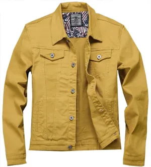 Kedera Men Denim Jacket Casual Slim Fit Button Down Biker Jeans