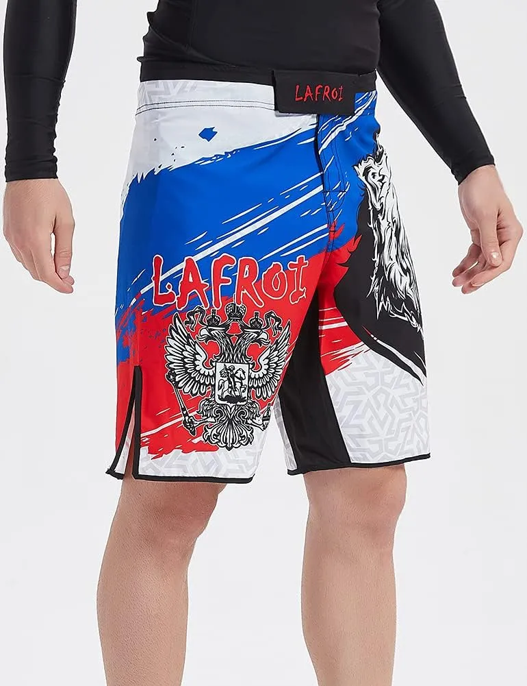 LAFROI Mens MMA Cross Training Boxing Shorts Trunks Fight Wear with Drawstring and Pocket-QJK01