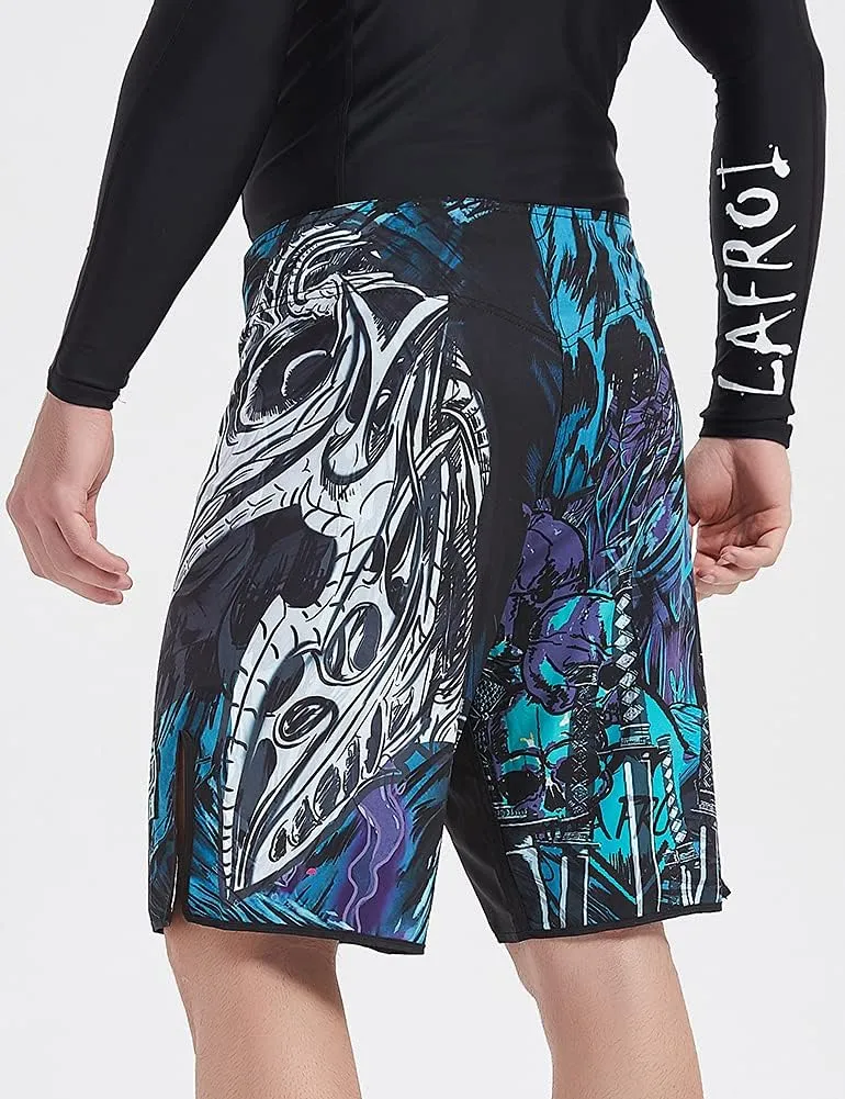 LAFROI Mens MMA Cross Training Boxing Shorts Trunks Fight Wear with Drawstring and Pocket-QJK01