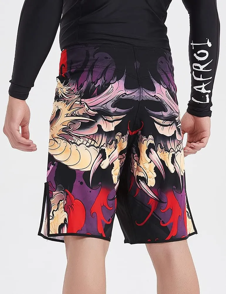 LAFROI Mens MMA Cross Training Boxing Shorts Trunks Fight Wear with Drawstring and Pocket-QJK01