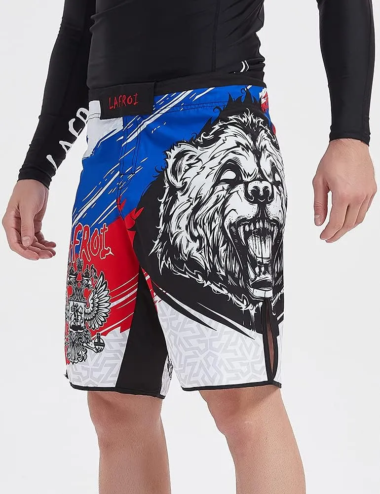 LAFROI Mens MMA Cross Training Boxing Shorts Trunks Fight Wear with Drawstring and Pocket-QJK01