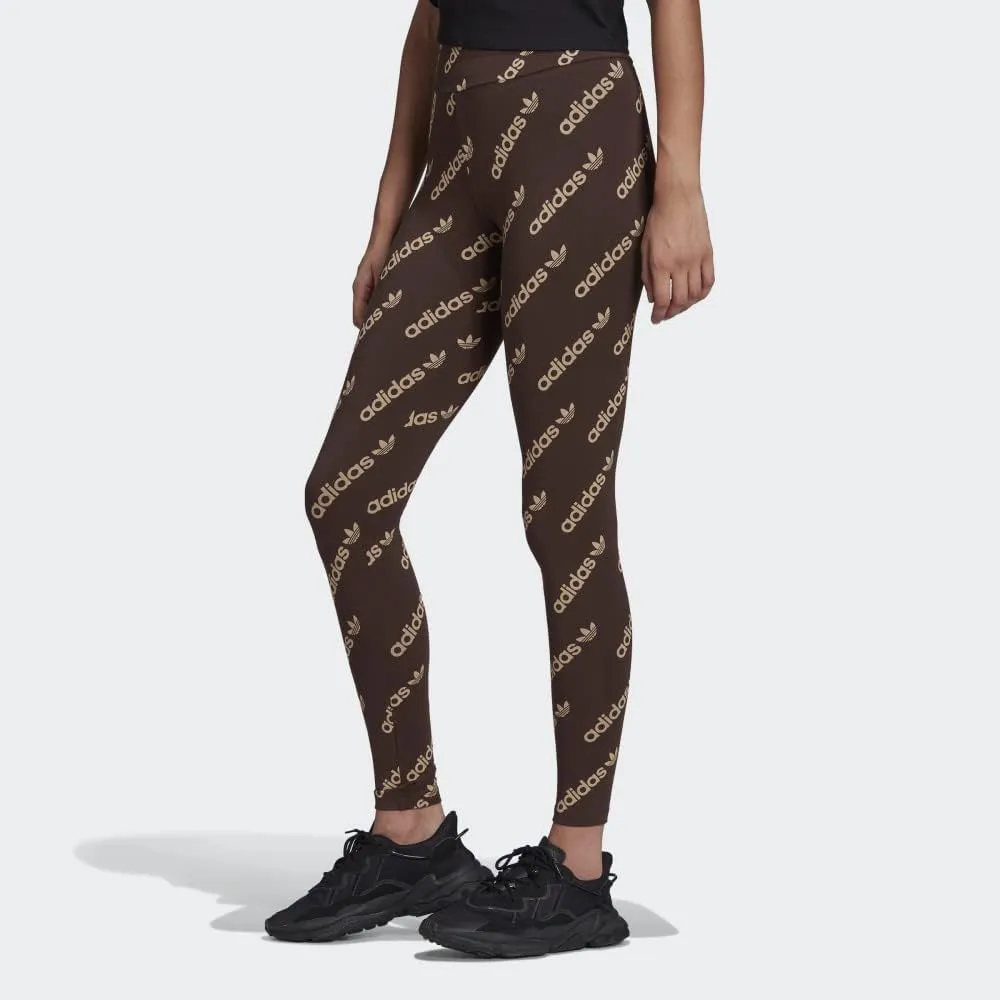 Logomania Leggings Womens Pants (Brown)