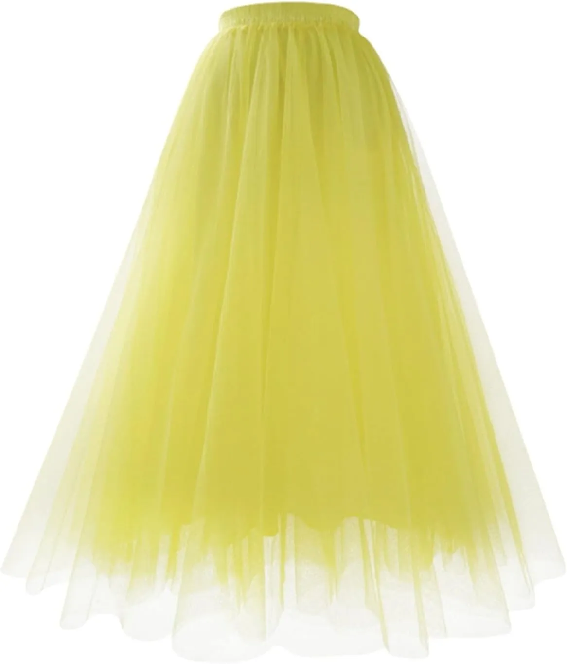 Long Skirt Women's Tutu Tulle A-Line Layered Mesh Midi Skirt Pleated Skirt High Waist Skirts for Women 011