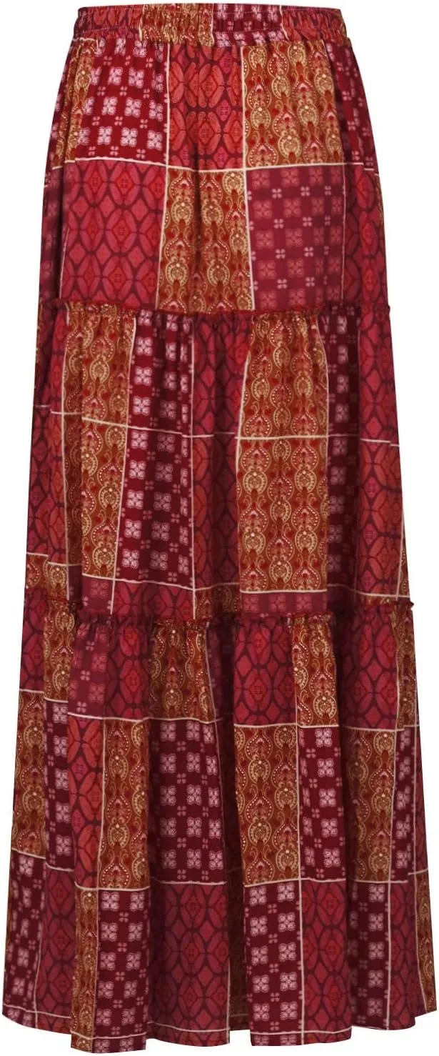 Long Skirt,Elastic High Waisted Linen Flowy Skirts for Women 2025 Summer Womens Boho Maxi Skirt with Pockets
