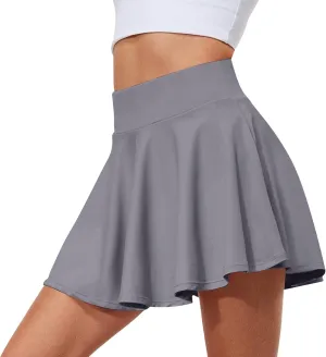 Long White Skirt, Women's Stretch Yoga Pants Printed Athletic Shorts Lightweight High Waisted Skirt with Skirts Midi (XL, Dark Gray)