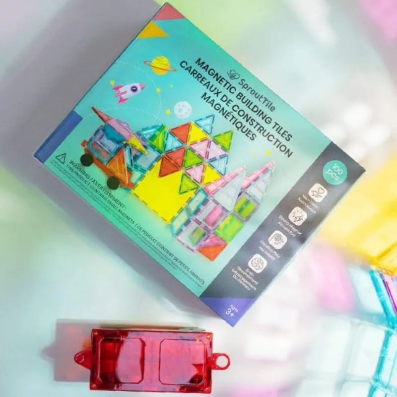 Magnetic 100 Piece 3D Building Tiles