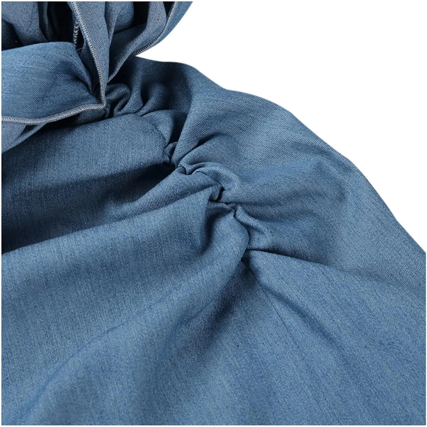 Maxi Skirt Women Ladies Fashion Sexy with Solid Color Big Flower Imitation Denim Skirt