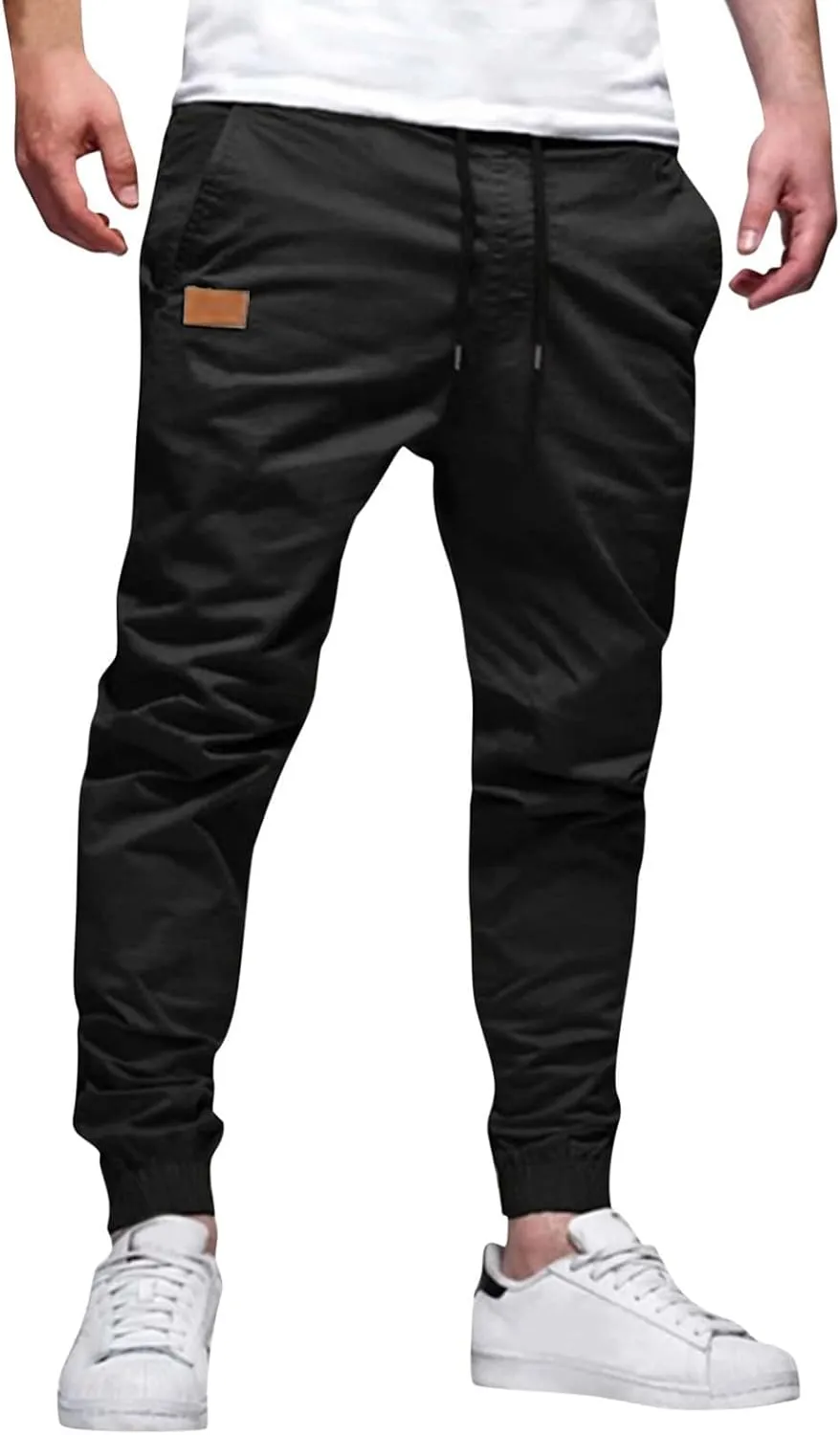 Mens Pants Joggers with Pockets Casual Sweatpants Pants Drawstring Chino Pants Twill Track Jogging Outdoor Cargo Cargo Pants