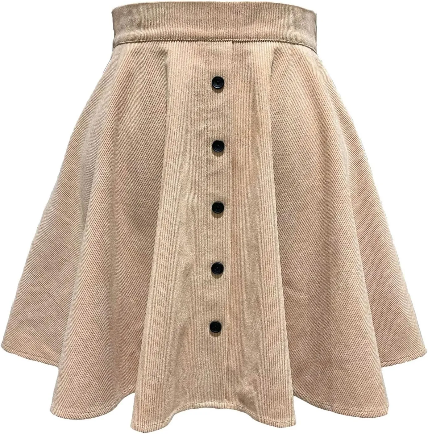 Mini Skirts for Women Summer Spring Corduroy Pleated Ruffle Short Skirt Sweet Single Button High Waist Skirt Dress