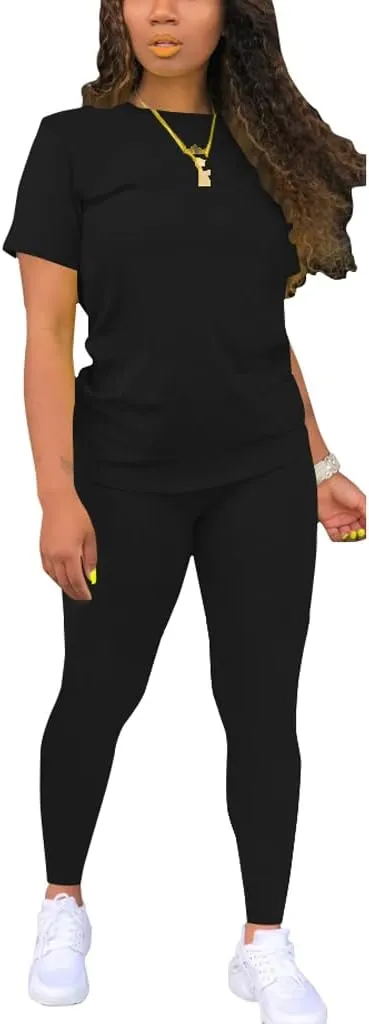 Mrskoala Women Two Piece Outfits Summer Sweatsuits Matching Jogger Sets Loungewear Tracksuit