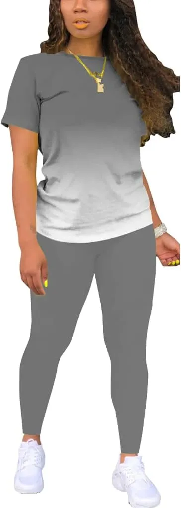 Mrskoala Women Two Piece Outfits Summer Sweatsuits Matching Jogger Sets Loungewear Tracksuit