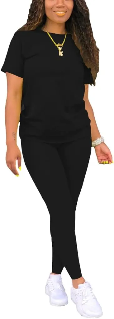 Mrskoala Women Two Piece Outfits Summer Sweatsuits Matching Jogger Sets Loungewear Tracksuit