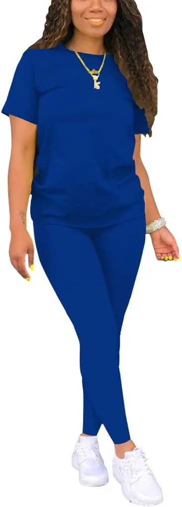 Mrskoala Women Two Piece Outfits Summer Sweatsuits Matching Jogger Sets Loungewear Tracksuit