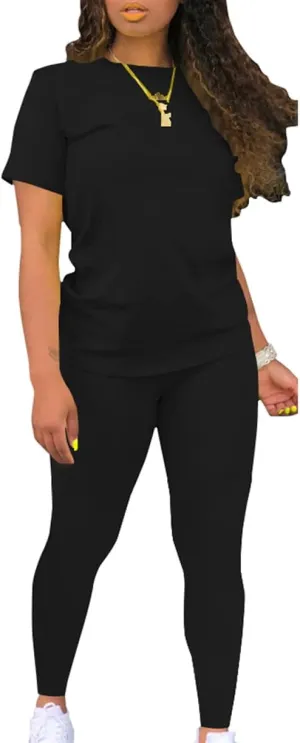 Mrskoala Women Two Piece Outfits Summer Sweatsuits Matching Jogger Sets Loungewear Tracksuit