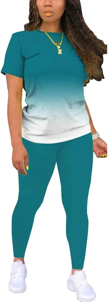 Mrskoala Women Two Piece Outfits Summer Sweatsuits Matching Jogger Sets Loungewear Tracksuit