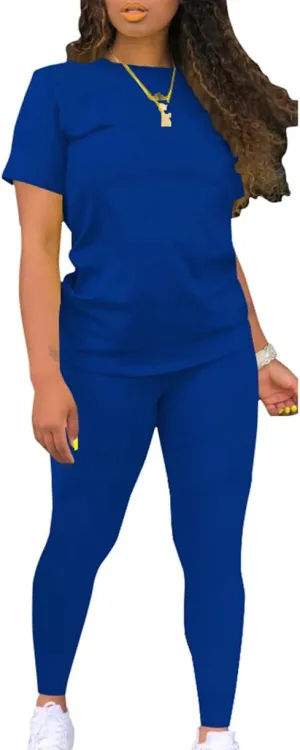 Mrskoala Women Two Piece Outfits Summer Sweatsuits Matching Jogger Sets Loungewear Tracksuit