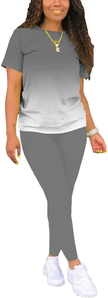 Mrskoala Women Two Piece Outfits Summer Sweatsuits Matching Jogger Sets Loungewear Tracksuit