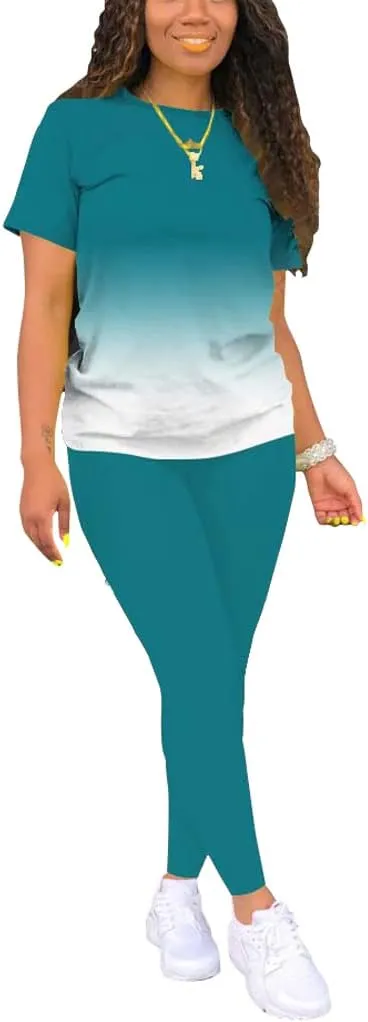 Mrskoala Women Two Piece Outfits Summer Sweatsuits Matching Jogger Sets Loungewear Tracksuit