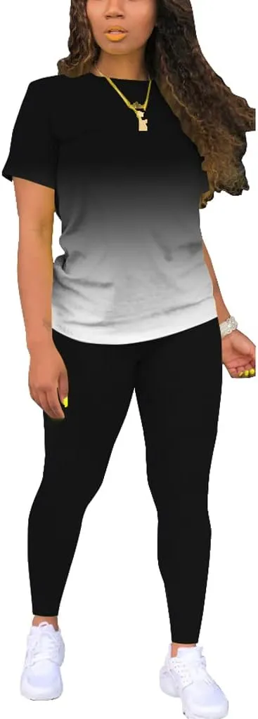 Mrskoala Women Two Piece Outfits Summer Sweatsuits Matching Jogger Sets Loungewear Tracksuit