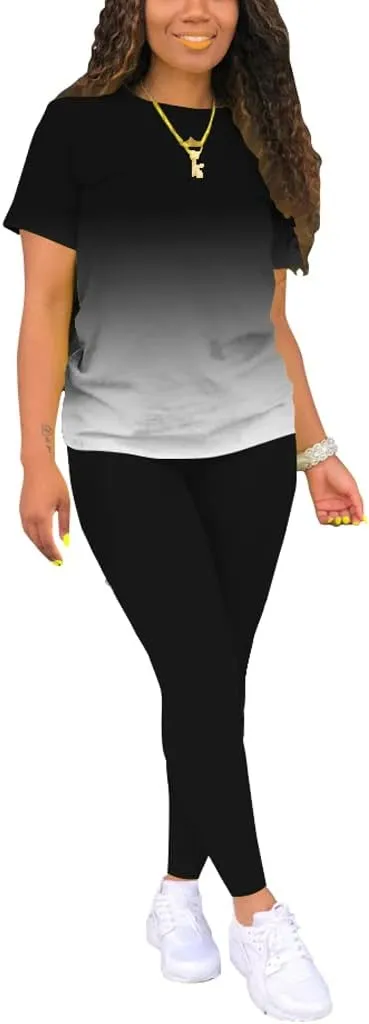 Mrskoala Women Two Piece Outfits Summer Sweatsuits Matching Jogger Sets Loungewear Tracksuit