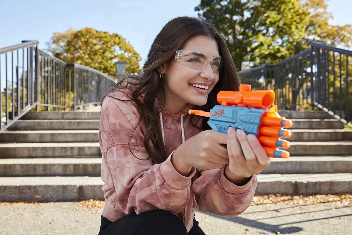 Nerf Elite 2.0 Prospect QS-4 Blaster, 8 Official Nerf Elite Darts, 4-Dart Blasting, Nonremovable Targeting Scope