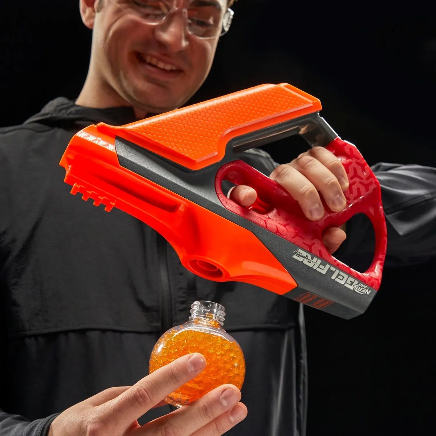 Nerf Pro Gelfire Uproar Full Auto Blaster, 150 FPS, 10,000 Gelfire Rounds, 400 Round Hopper, Eyewear, Ages 14 