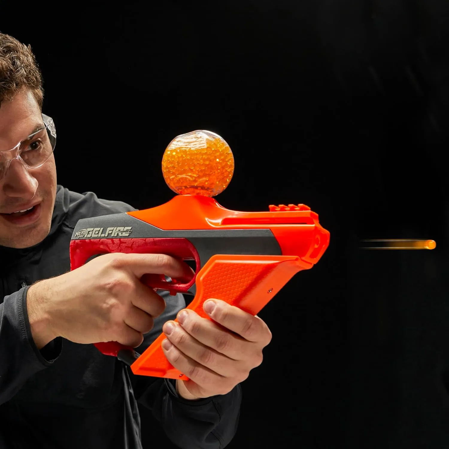 Nerf Pro Gelfire Uproar Full Auto Blaster, 150 FPS, 10,000 Gelfire Rounds, 400 Round Hopper, Eyewear, Ages 14 