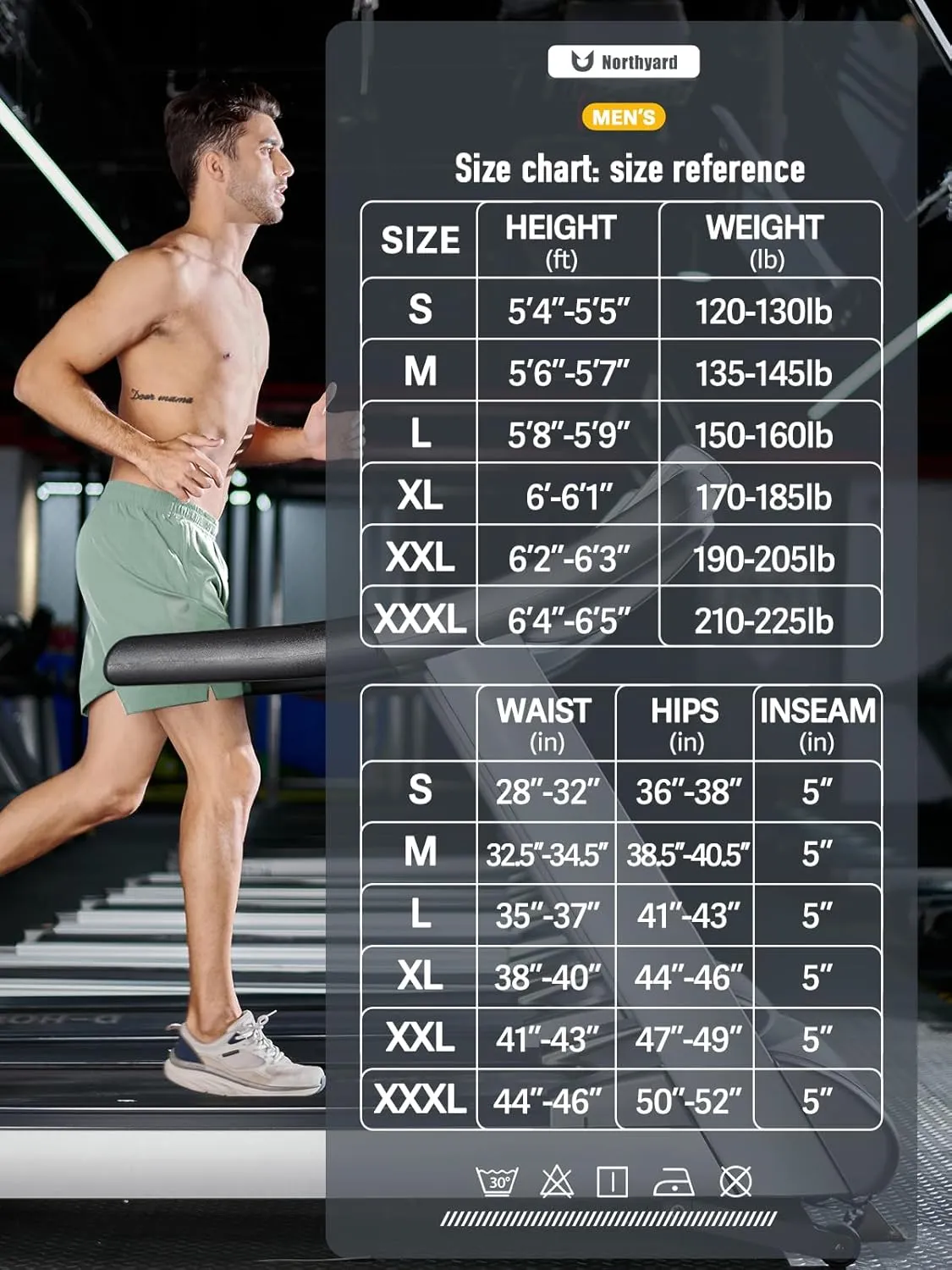 NORTHYARD Men's Running Athletic Shorts 5'' Workout Gym Tennis Short Quick Dry Lightweight Active Sports Basketball