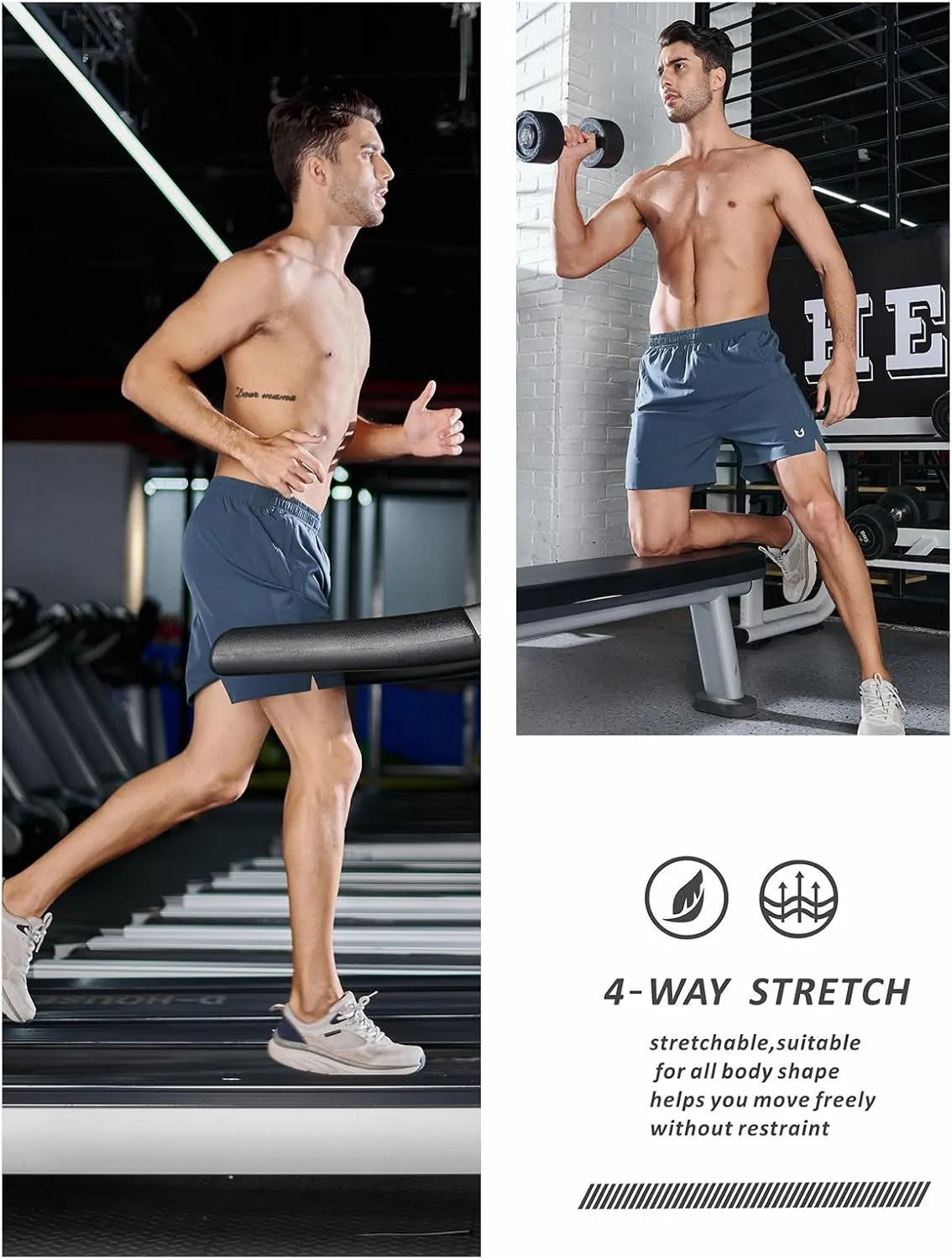 NORTHYARD Men's Running Athletic Shorts 5'' Workout Gym Tennis Short Quick Dry Lightweight Active Sports Basketball