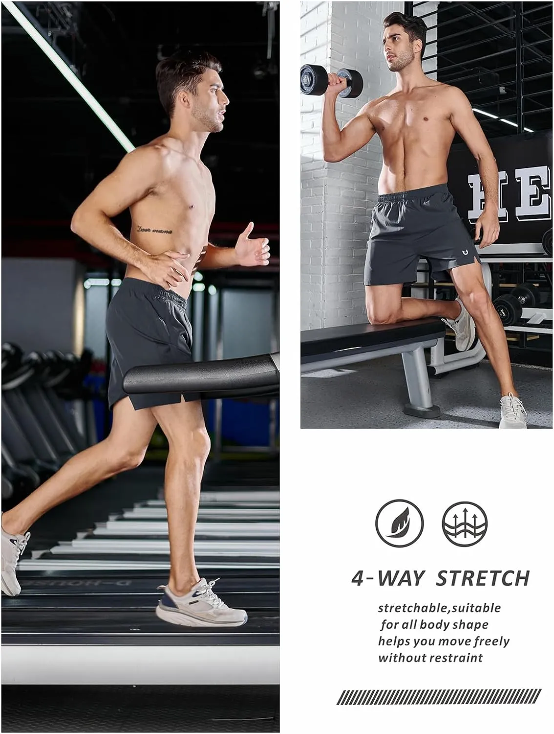 NORTHYARD Men's Running Athletic Shorts 5'' Workout Gym Tennis Short Quick Dry Lightweight Active Sports Basketball