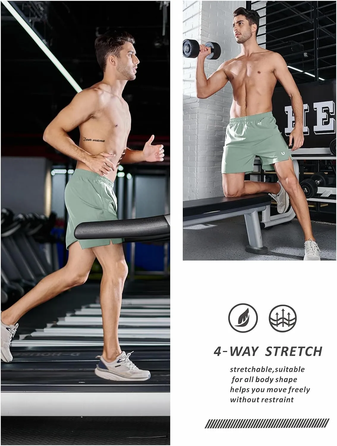 NORTHYARD Men's Running Athletic Shorts 5'' Workout Gym Tennis Short Quick Dry Lightweight Active Sports Basketball