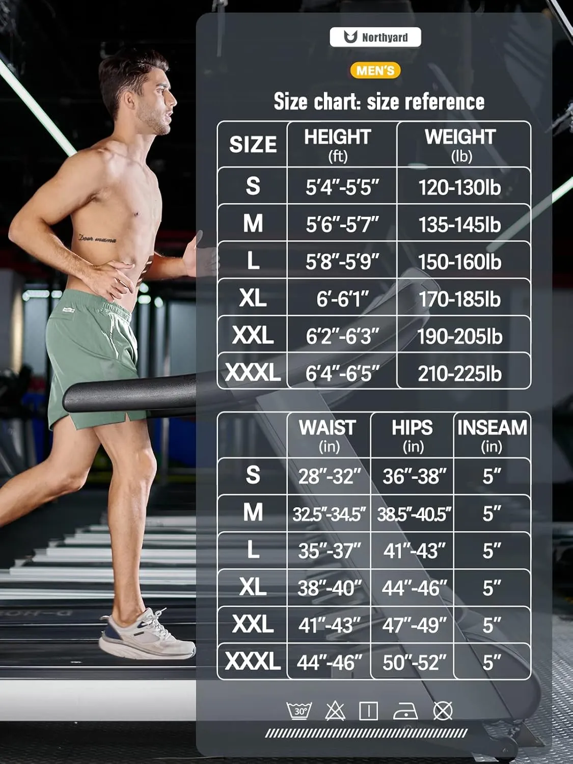 NORTHYARD Men's Running Athletic Shorts 5"/ 7"/ 9" Workout Gym Short Tennis Quick Dry Active Sport Hiking Basketball