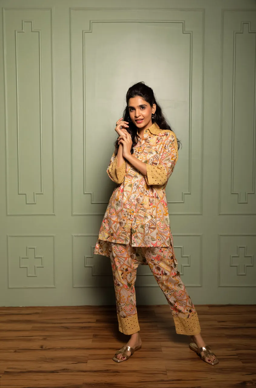 OH MY CO-ORD!! -  Mustard Printed Co-ord Set
